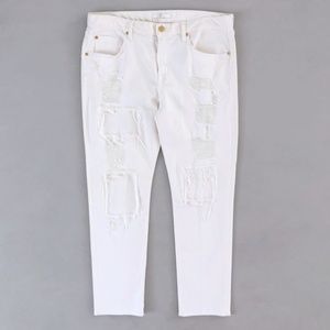 7 For All Mankind Women's Ripped Tapered Jeans 31